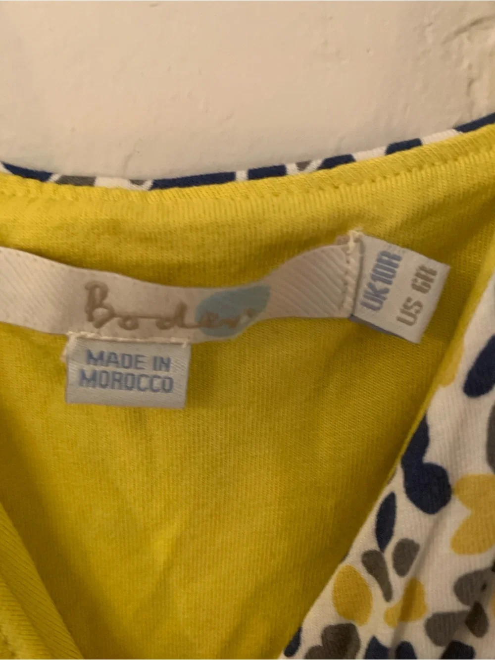 Boden Yellow & Blue Floral Wrap-Effect Midi Sun Dress UK10/US 6 no flaw - Picture 2 of 7